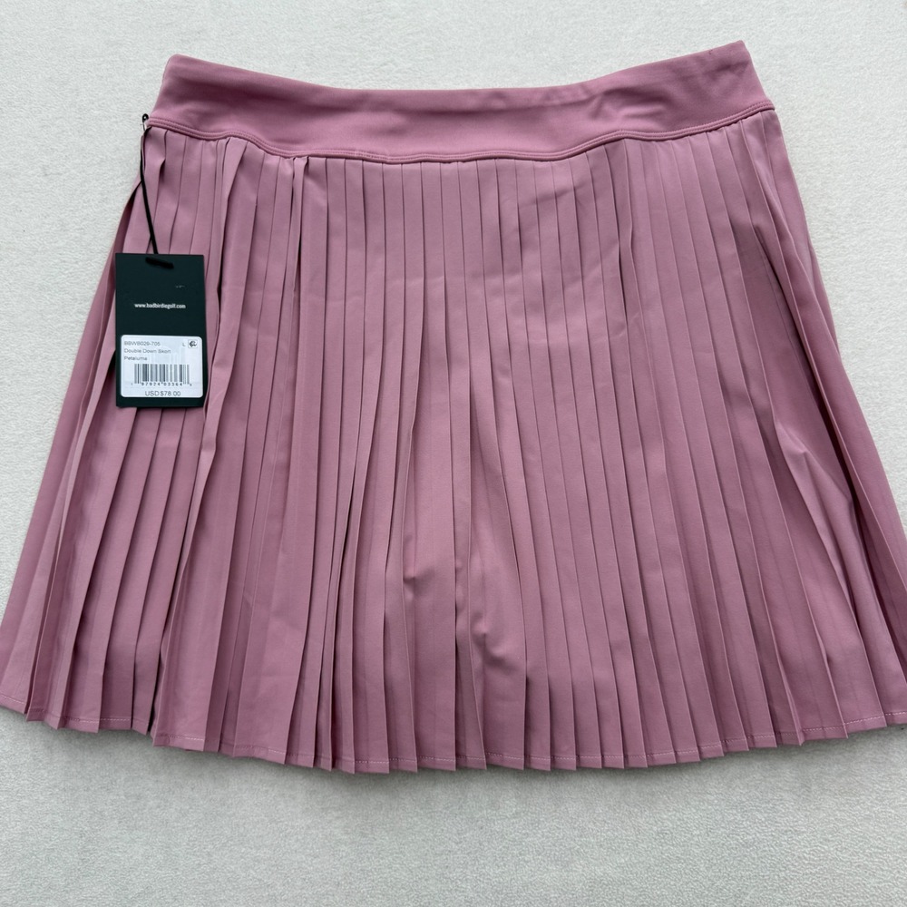 Bad Birdie Golf Double Down Skort Size L Petaluma Pink Pleated Athletic Skirt - Picture 4 of 5